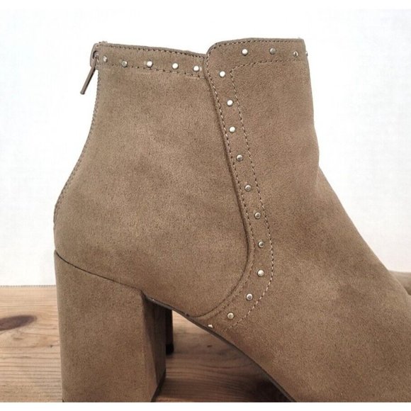 JustFab Tan Ankle Boots with Stud Detail - Picture 6 of 11